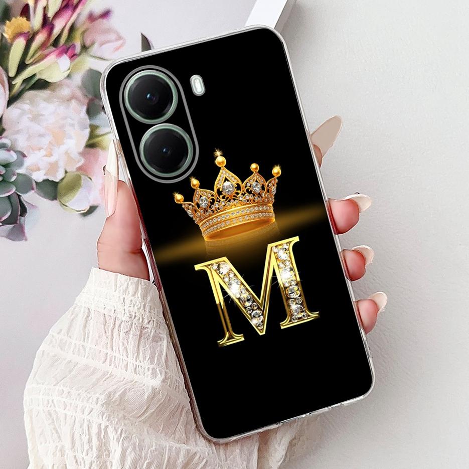For Xiaomi Poco X7 Pro 5G Case Cute Crown Letters Cover Clear Silicone Soft TPU Phone Case For Xiaomi PocoX7 Pro Poco X7Pro Bags