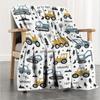 1 Stück Spaß-Bagger-Print-Decke für Jugendliche - Weiches Flanell, Ganzjahres-Kuscheldecke mit „Let'S Go Vroom!“""" Design, Maschinenwaschbar, Perfekt f"""