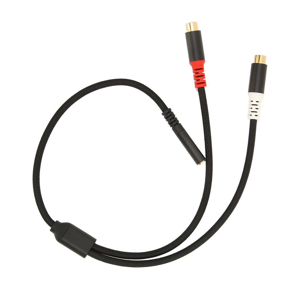 3,5 mm Dişi - 2 RCA Dişi Kablo 2 Yönlü Transfer 24 Ayar Altın Kaplama HiFi Stereo RCA Y Ayırıcı Kablo