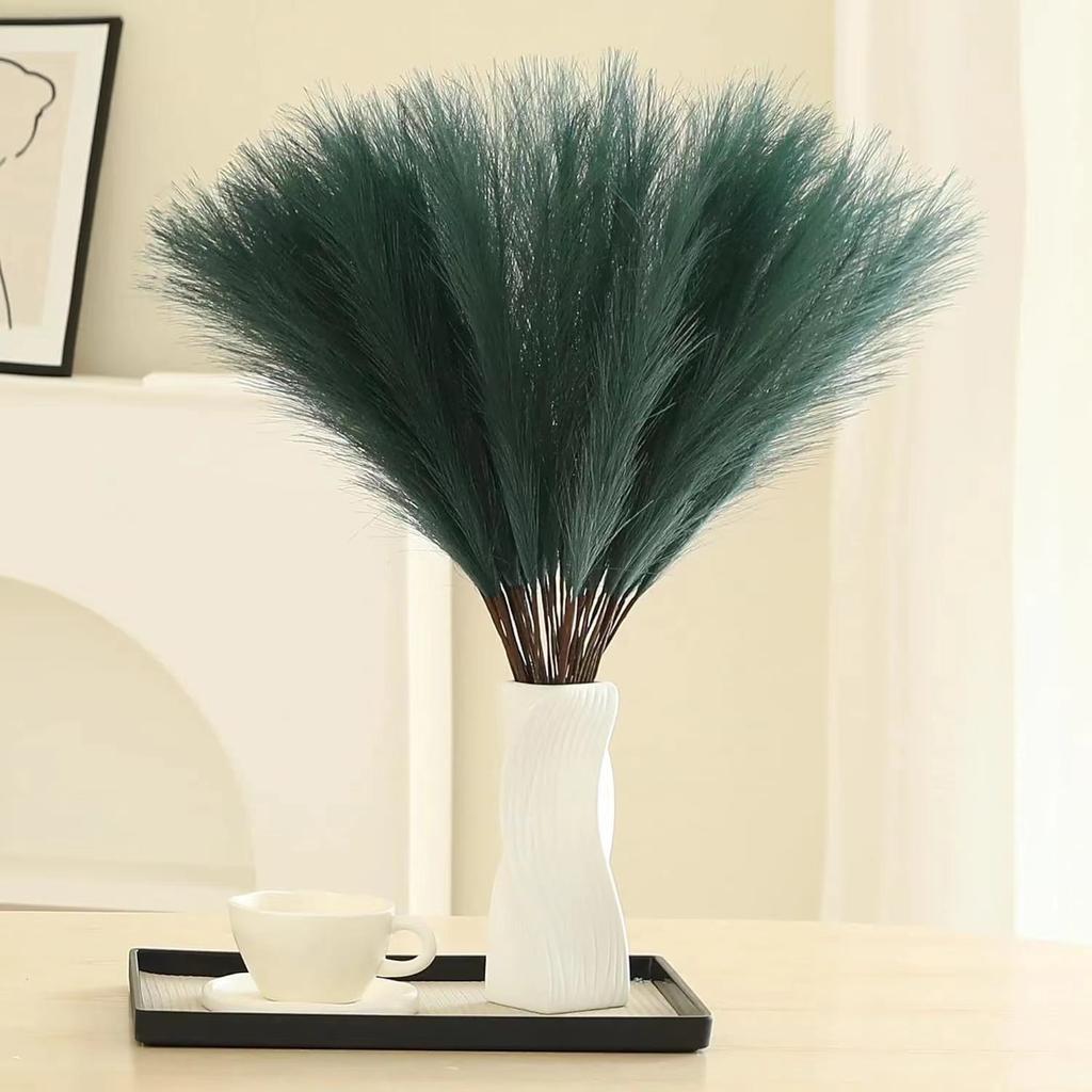 10Pcs Artificial Pampas Grass Decor Faux Reed Plume Plants for Home Wedding Table Decoration Festive Party Supplies