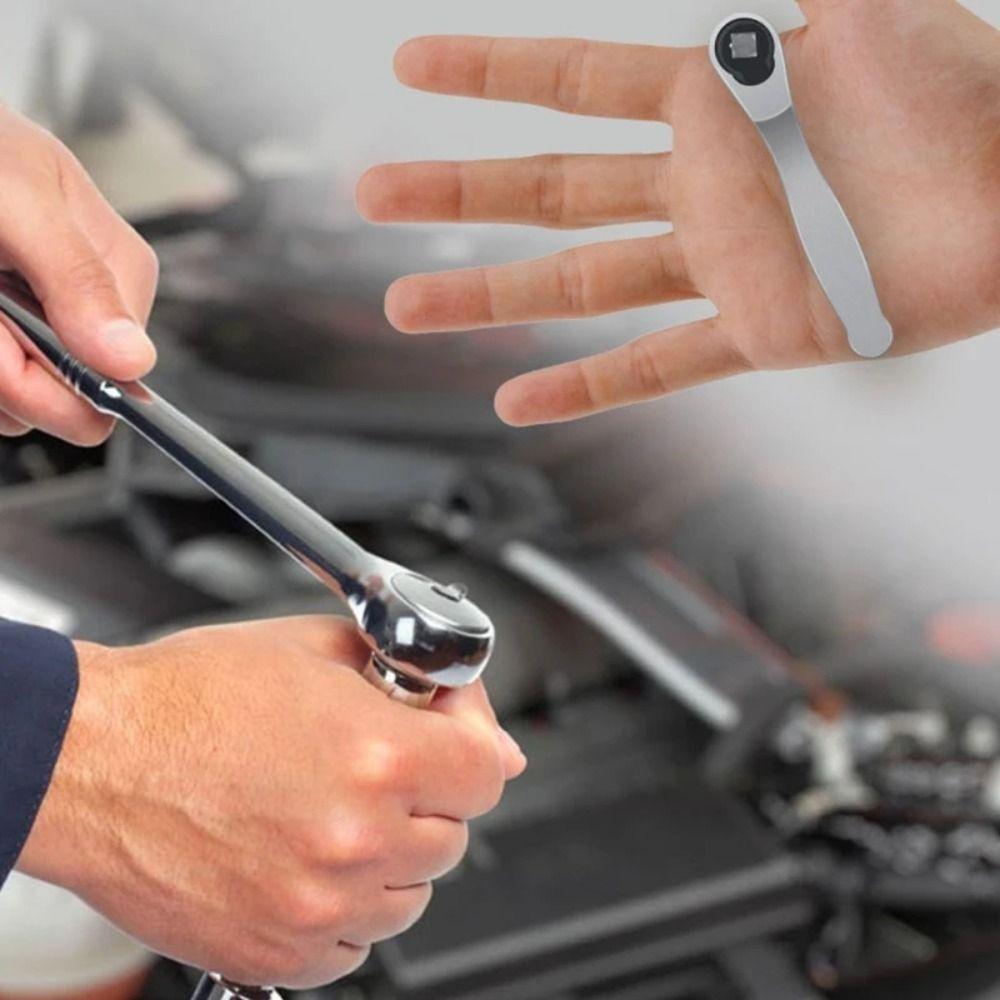 72Tooth Mini Quick Ratchet Wrench 1/4 Inch 6.35 Mm Socket Torque Wrench Anti-Slip Cr-V Steel Reversible Hexagonal Ratchet Wrench