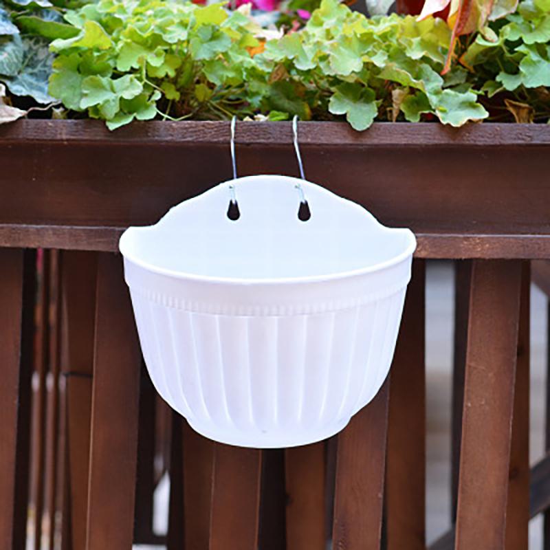 Flower Pot Exquisite Wall-Mounted Plastic Wall Hanging Basket Flowerpot For Outdoor Garden Balcony Planter Bucket Home Decor