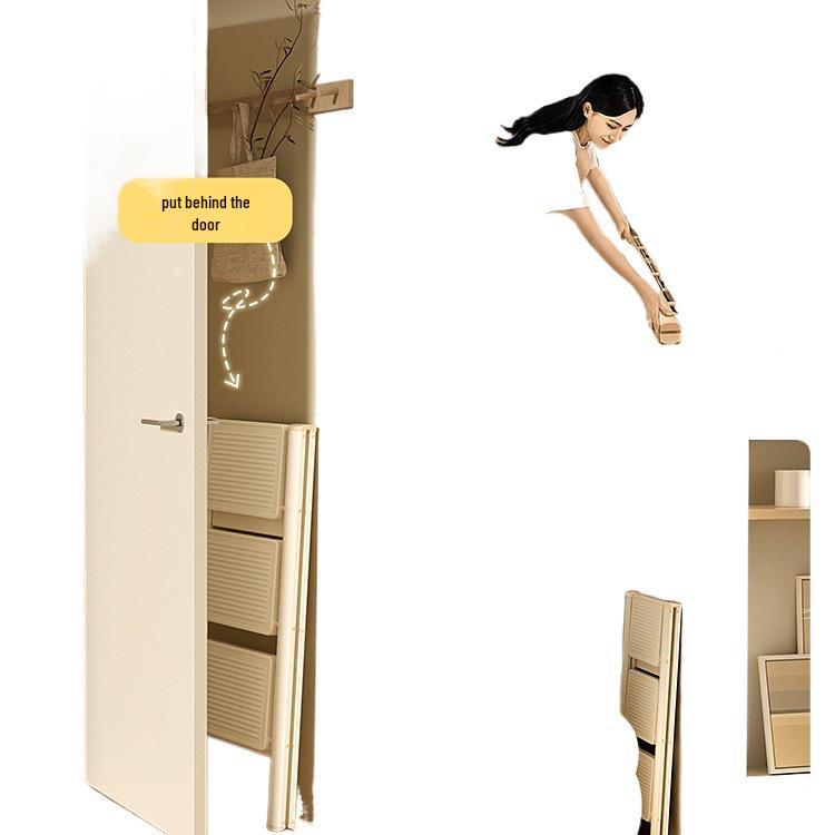 Three-Step Dual-Use Lightweight Folding Carbon Steel Ladder for Home - Flower Stand and Stool