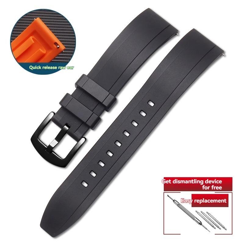 Quality FKM rubber watch strap 18mm 20mm 22mm 24mm quick release strap for Rolex Omega Cas