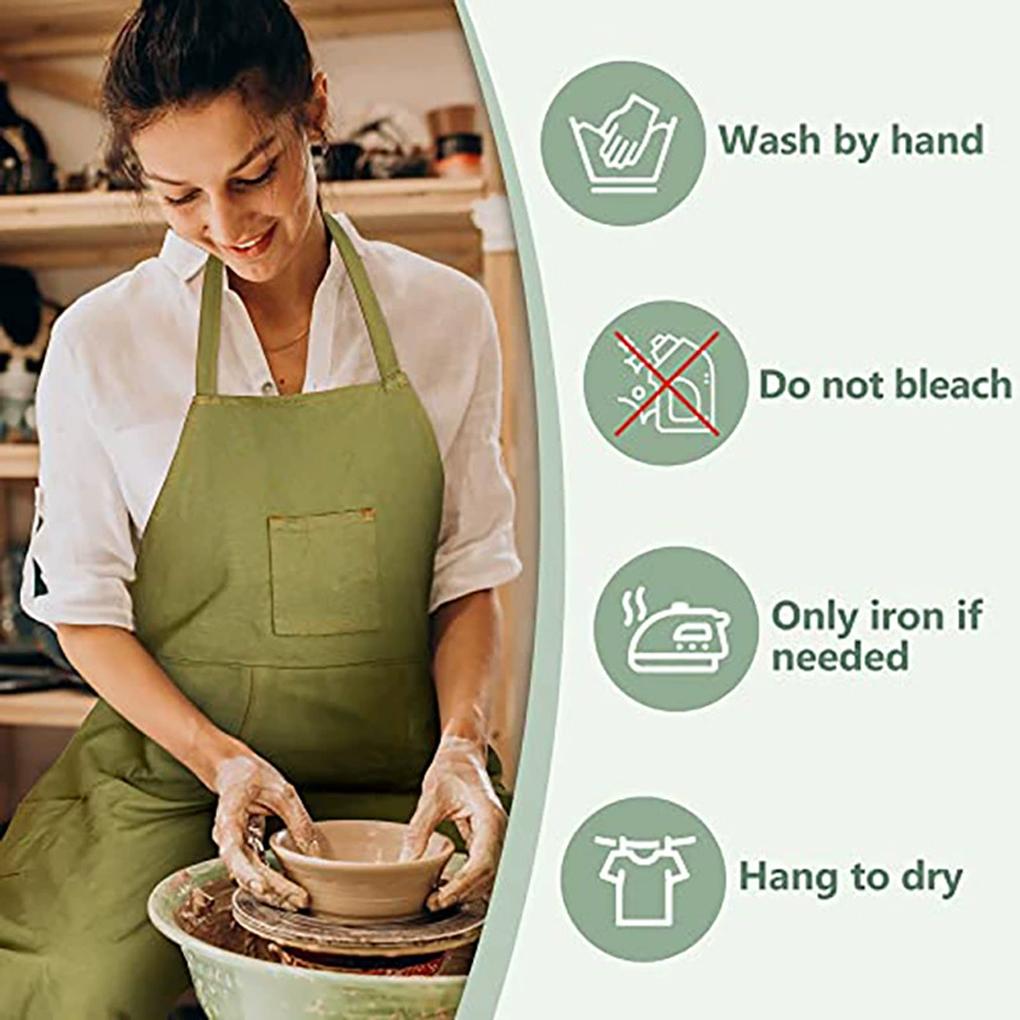 Split-Leg Apron, Ceramic Apron, Design, Pocket Fabric, Easy Suitable For Pottery Restaurant Work, And Painting