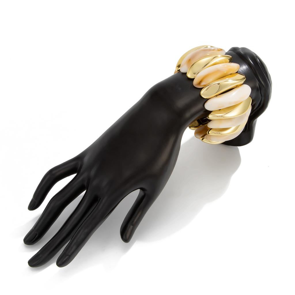 Retro Bunt gefärbtes Acrylharz Elastizität Armreif Geometrisch Übertrieben Breit Rund Stretch Armreifen für Frauen Klobiger Schmuck