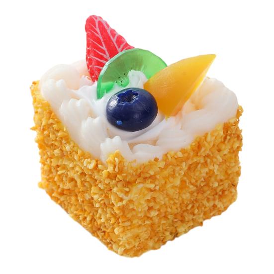 

Модель квадратного торта для симуляции Магнит на холодильник Фруктовый торт с кокосовой стружкой Настольное украшение Фотоаксессуары