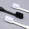 Elegant Soft Bristle Toothbrush Set: Black & White Design for Adults, Students, and Couples