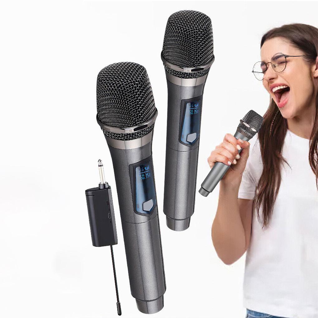 Wireless Microphone 2 Channels UHF Professional Handheld Mic Micphone For Party Karaoke Professional Church Show Meeting