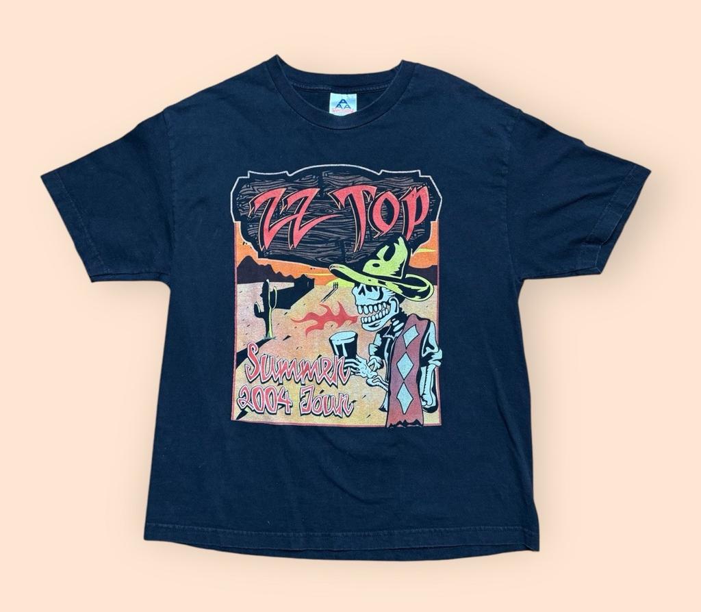 Vintage Zz Top Y2k T Shirt 2004 Summer Tour Large Black Vtg 2000s