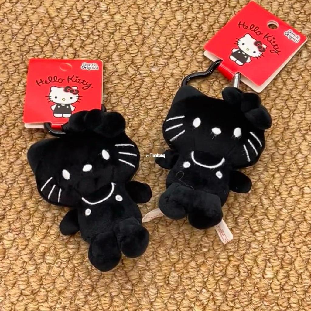 50-årsjubileum Hello Kitty Docka Hänge Nyckelring: Damryggsäck i svart läderaccessoar
