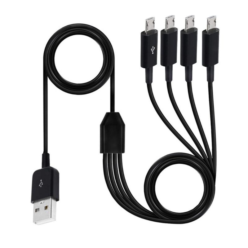 150cm 4 Port Micro USB to USB Splitter Charging Cable For Huawei Samsung Xiaomi Smartphone Tablet
