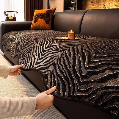 2025 neues speziell geformtes Sofakissen leichter Luxus High-End-Gefühl Vier-Jahreszeiten-Universal rutschfest gerade Reihe Leder Sofasitzkissenbezug Stoff