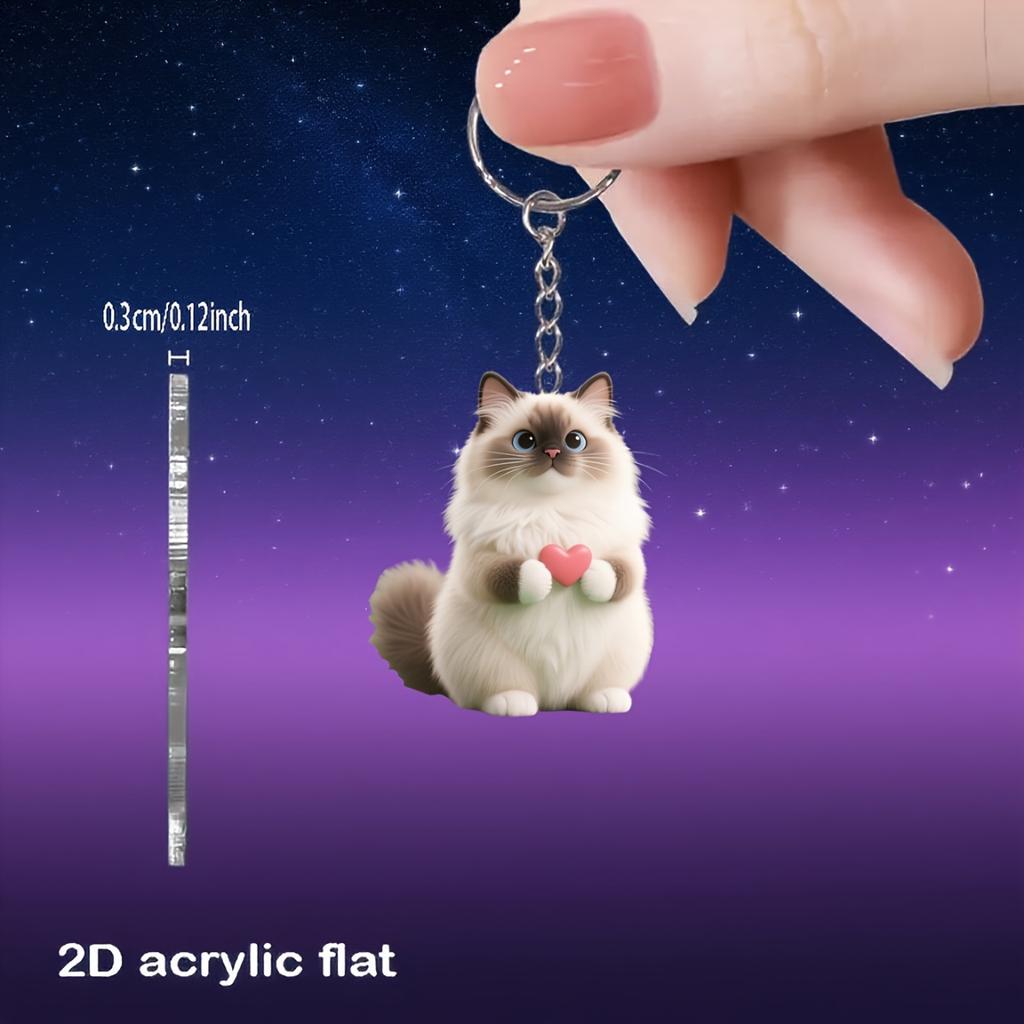 Well-designed Bright Acrylic Keychain, Perfect for Backpack Accessories, Phone Pendant, Car & Home Decor, Birthday Holiday & Party Gift