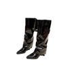 Sexy Women High Boots Elegant Leather Shoes Woman 2024 Trend Winter Knee High Goth Chelsea Boots Punk Motorcycle Botas De Mujer