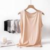 Herbst Reines Gestreiftes Seiden-Camisole: Ärmelloses Damen-Schlankheitstop für Unterwäsche oder Oberbekleidung