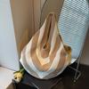 Women Crochet Tote Hollow out Beach Large Capacity Fashi Knitted Hobo Simple Shopping Bag for Travel Vacati