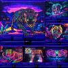 Glow-In-The-Dark Tiger Themed Wall Tapestry Uv Reaction Tapestry Background Decoration Wall Hanging Bedroom Party Decoration