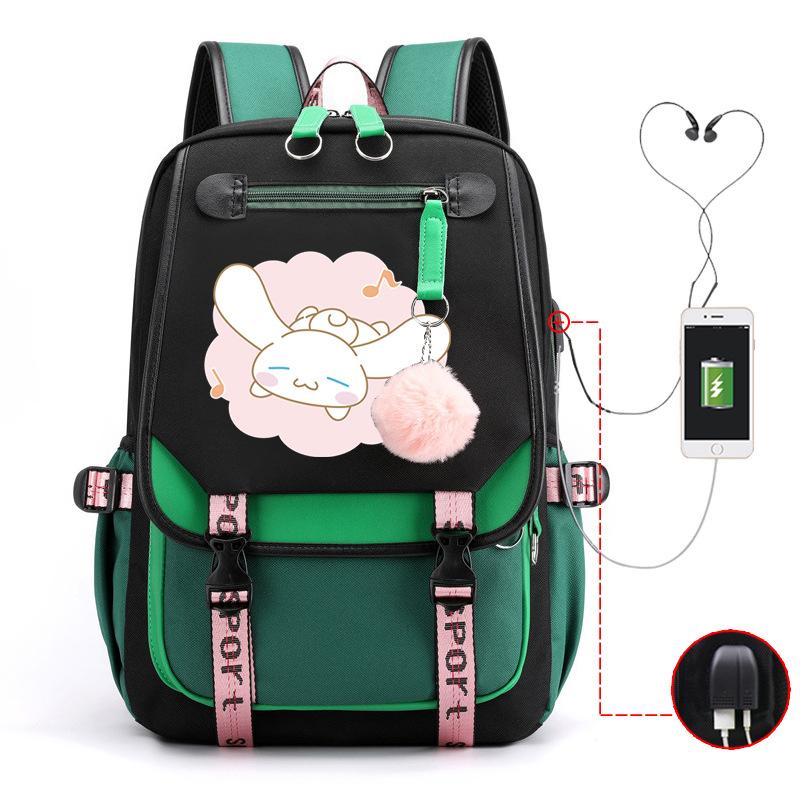 Pies z Dużymi Uszami Plecak Szkolny Męski i Damski Plecak dla Ucznia Szkoły Średniej Gimnazjum Styl College'owy Pasek do Plecaka Plecak Wielofunkcyjny USB