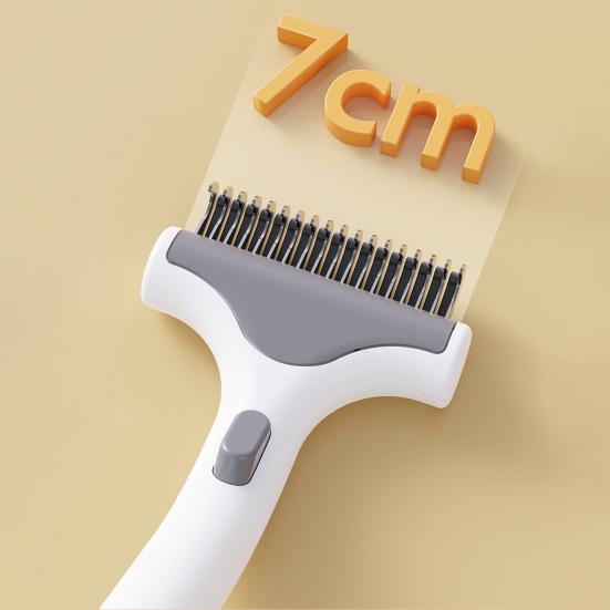 Pet Detangling Comb for Cats Dogs Double-Sided Knot-Opening And Hair Removal Grooming Tool with Self-Cleaning Button Non-Slip Handle Tangle-free Pet