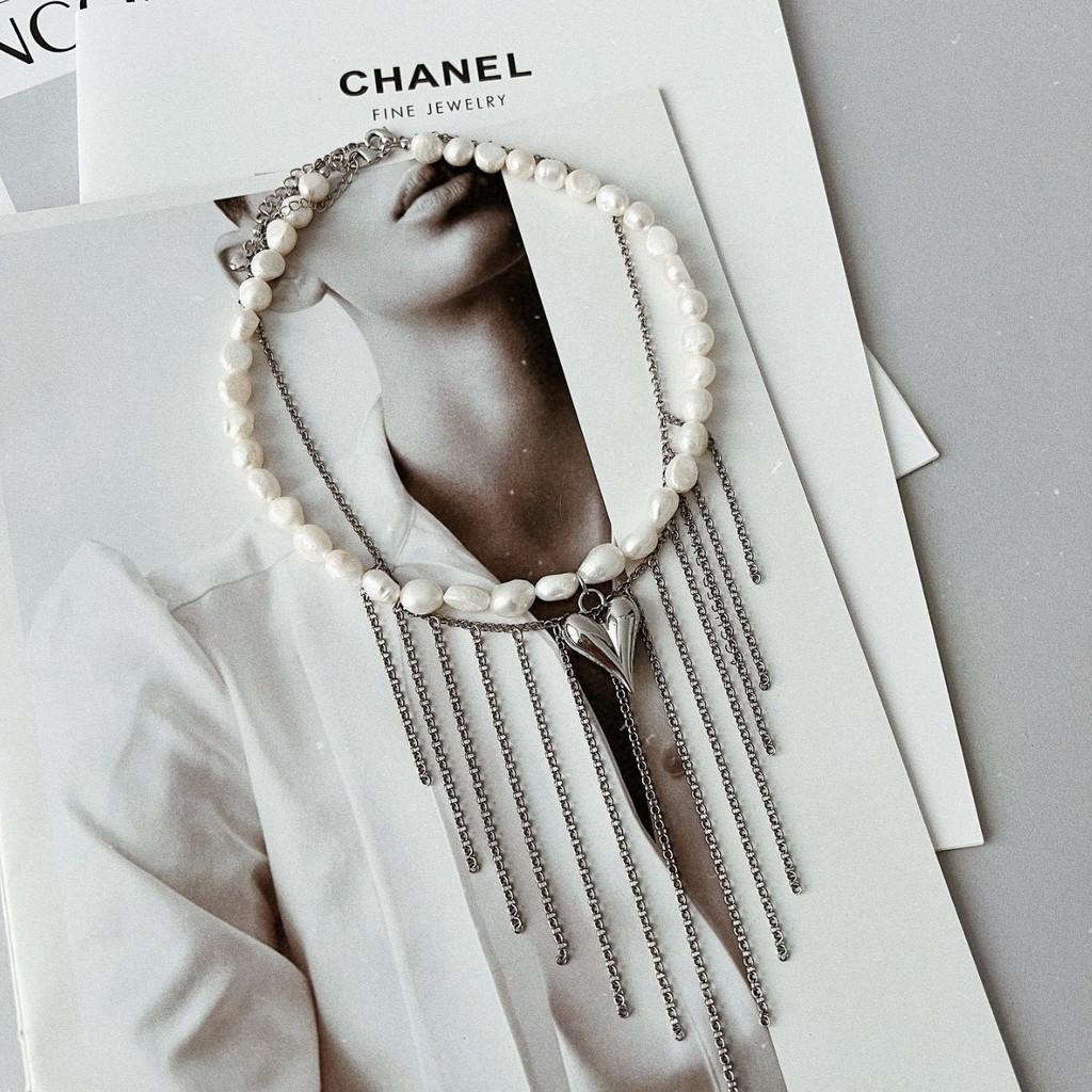 Unique Heart Shape Chain Necklace For Women With Zinc Alloy Material And Fall Trend