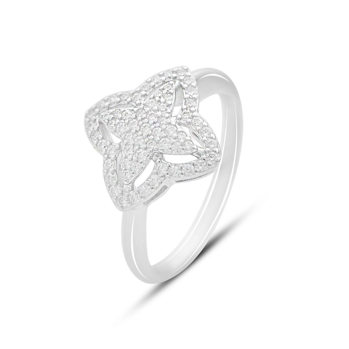 

Срібна каблучка з фіанітами, вага виробу 2,65 гр (2151142) 18 білий