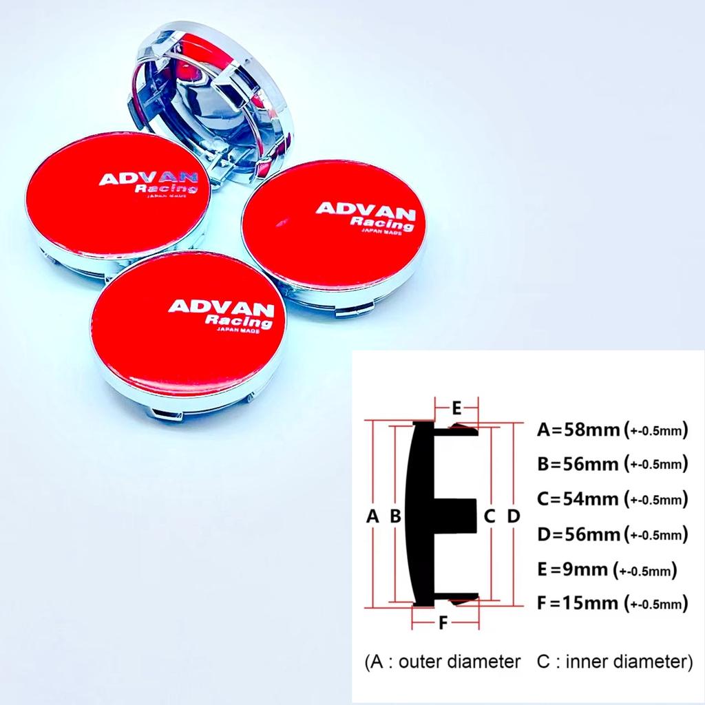 4pcs/lot High Quality 58mm Car Wheel Hub Cover Center Caps for ADVAN Racing Styling Badge Stickers Emblem Accessories