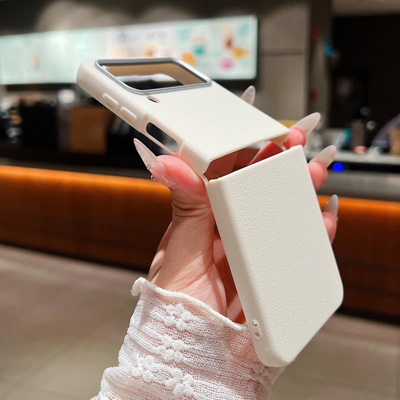 Z Flip 7 Case Fresh Style Cherry Blossom Pattern Leather Texture Folding Fhone Cover For Samsung Galaxy Z Flip 7 6 5 4 Flip7 Flip6 Flip5