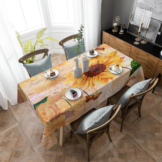 Newspaper English Letters Retro Waterproof Tablecloth Wedding Decor Table Runner Coffee Dinning Decor Table Cover