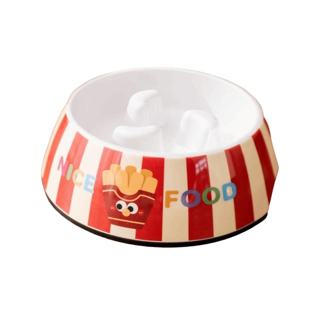 

Large Caliber Pet Slow Food Bowl Prevent Overturning Imitation Porcelain Pet Bowl Pet Supplies S красный