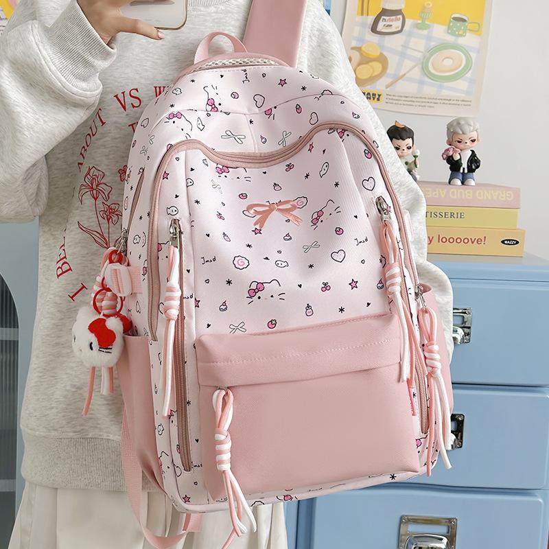 Schoolbag Korean high-value sweet schoolbag junior high school girl college student niche 1011 new large-capacity backpack