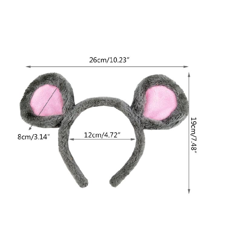 Soft Bear Headband Cartoon Animal Hairband Mouse Ears Hair Hoop for Washing Face