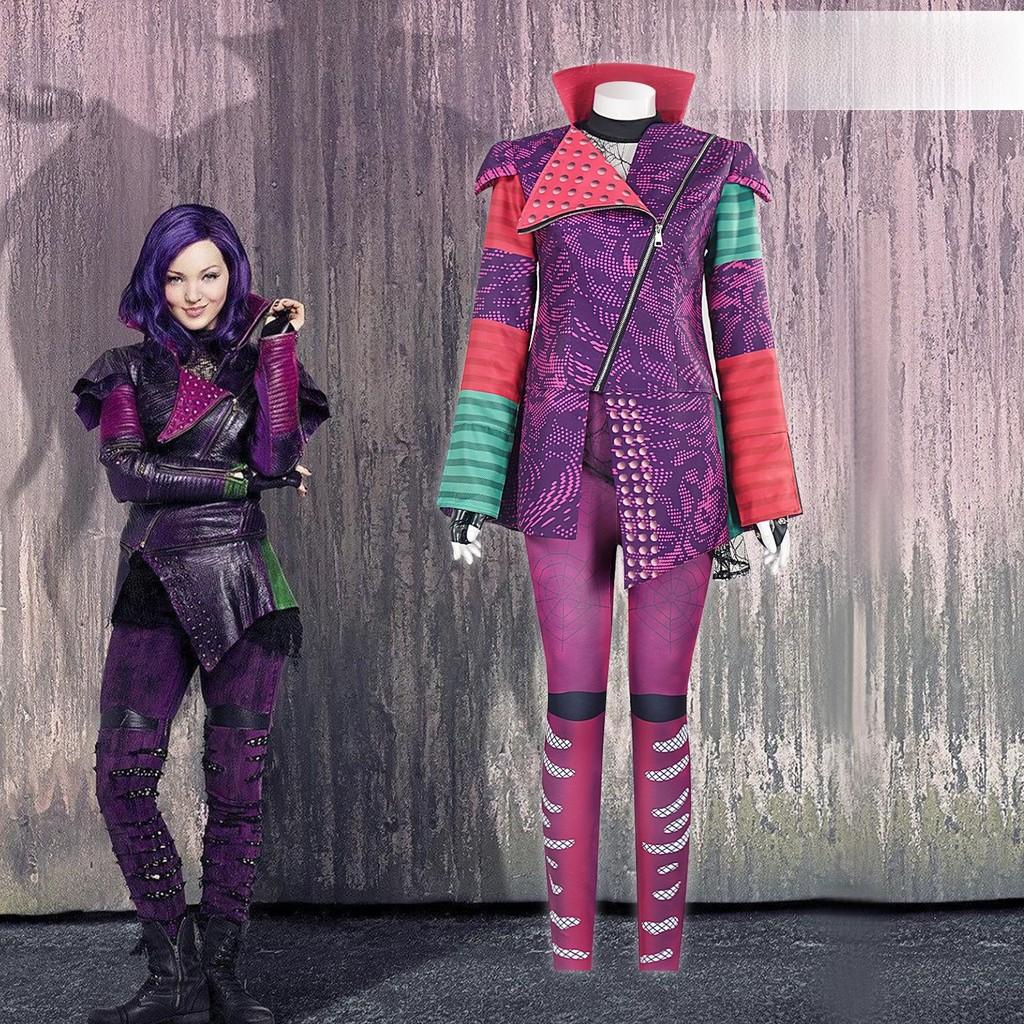 Descendants 3 Mal Cosplay Body z polyesterové směsi pro Halloweenskou tematickou kostýmovou párty