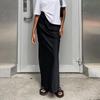 Skirt Satin Black Slim Trumpet High Waist Skirts Fashion Women 2023 Summer Solid Office Lady Long Skirt Female Elegant 27694