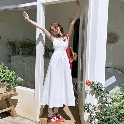 Suspender Dress for Women In Spring and Summer Waist-hugging A-line Casual Long Skirt for Women In Summer Mid-length Skirt for Women In Summer