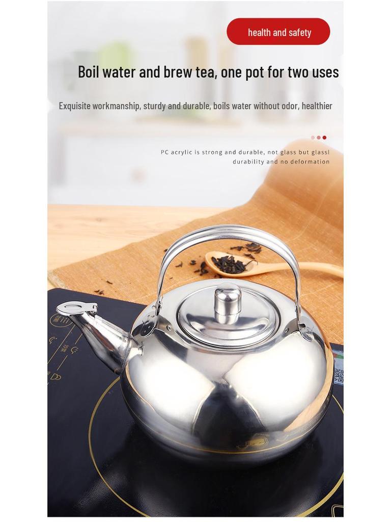 Large Capacity Stainless Steel Teapot - Ideal for Hotels, Restaurants, or Outdoor Use