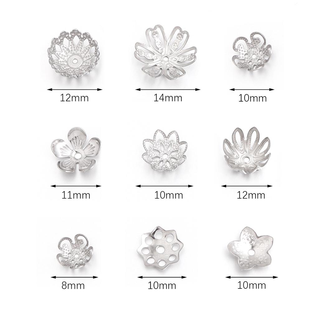 30pcs Vintage Stainless Steel Bead Caps Flower Bead End Caps For Jewelry Making DIY Necklace Bracelet Earrings Spacer Bead Caps
