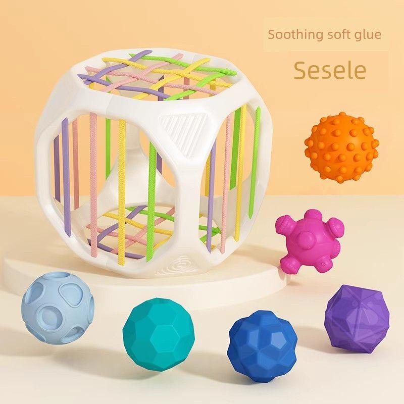 

Selle Toy Rainbow Early Childhood Educational Toys 6-12 Months Baby Fine Motor Training Obstacle Taking Box Touch the ball cessele (advanced play)