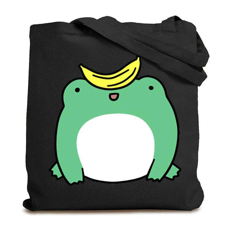 Frog creative printing new shoulder bag leisure student large capacity tote bag