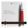 Cross Edge AT0555-7 Refillable Rollerball Pen, Red, Medium Point, Chrome, Slide-Open Type, with Premium Gift Box