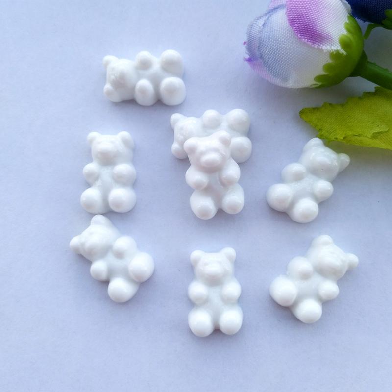 20pcs Mix Colors Resin Bear Sweet Candy Flatback Cabochon  Miniature pattern applique ornament craft DIY scrapbook