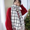 Sciarpa a Quadri Invernale da Donna, Stile Giapponese-Coreano Carino, Versatile Scaldacollo Caldo a Sciarpa