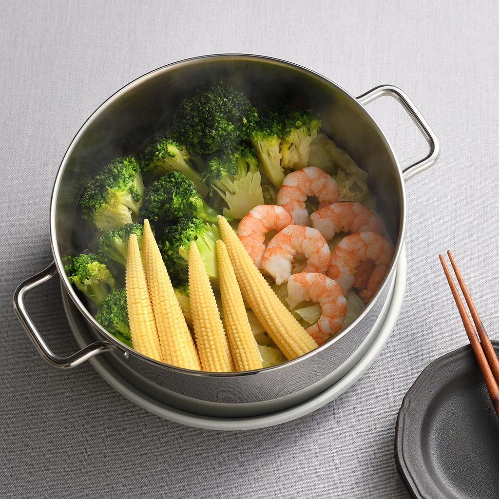 Oaks Made In Japan Stainless Steel Steamer Compact Steam Pot 17cm