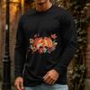 Men's Casual Long Sleeve Neck T-Shirt for Halloween