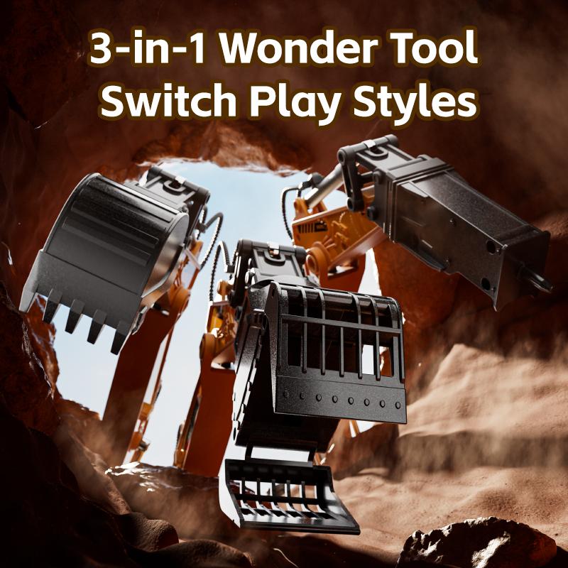 RC Excavator 14 Channel 3 IN 1 RC Engineering Car Remote Control Crawler Truck Alloy Excavator RC Model Car Toy Christmas Gift