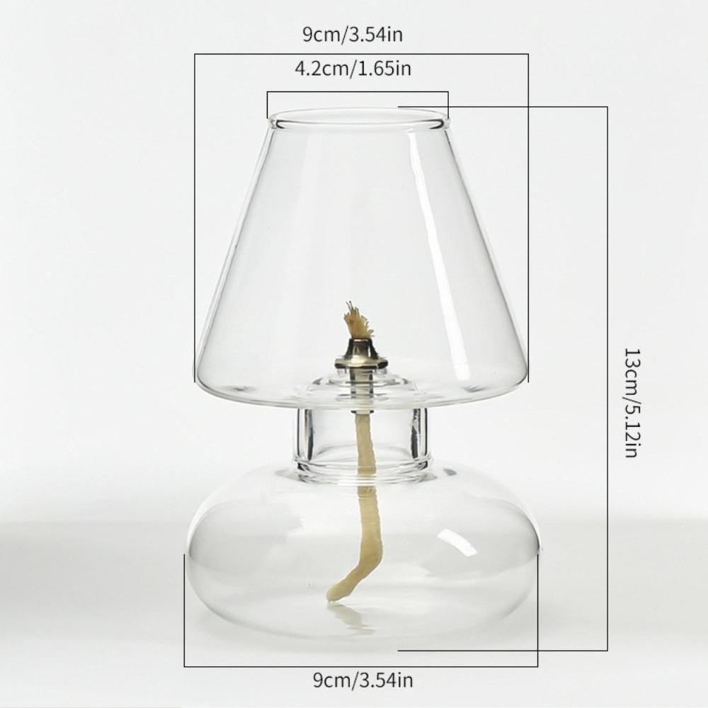 Minimalist Creative Glass Oil Lamp Cover Candlestick Transparent Windproof Candle Holders Nordic Style Romantic Home Decorative
