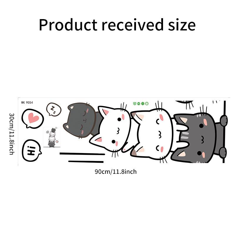 Sartoon Niedliche Katzenaufkleber zum Dekorieren von Schlafzimmer-Kleiderschranktüren Wasserdichte Selbstklebende Abziehbilder