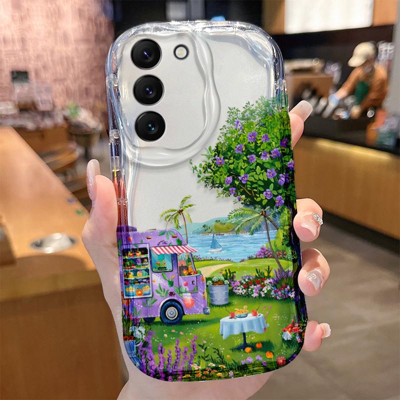 Green Jungle Ice Cream Truck Case for Samsung Galaxy A53 A50 A50S A36 A35 A34 A32 A30 A26 A25 A24 A20 A16 A15 A06 M55 5G Cover Galaxy M35 5G