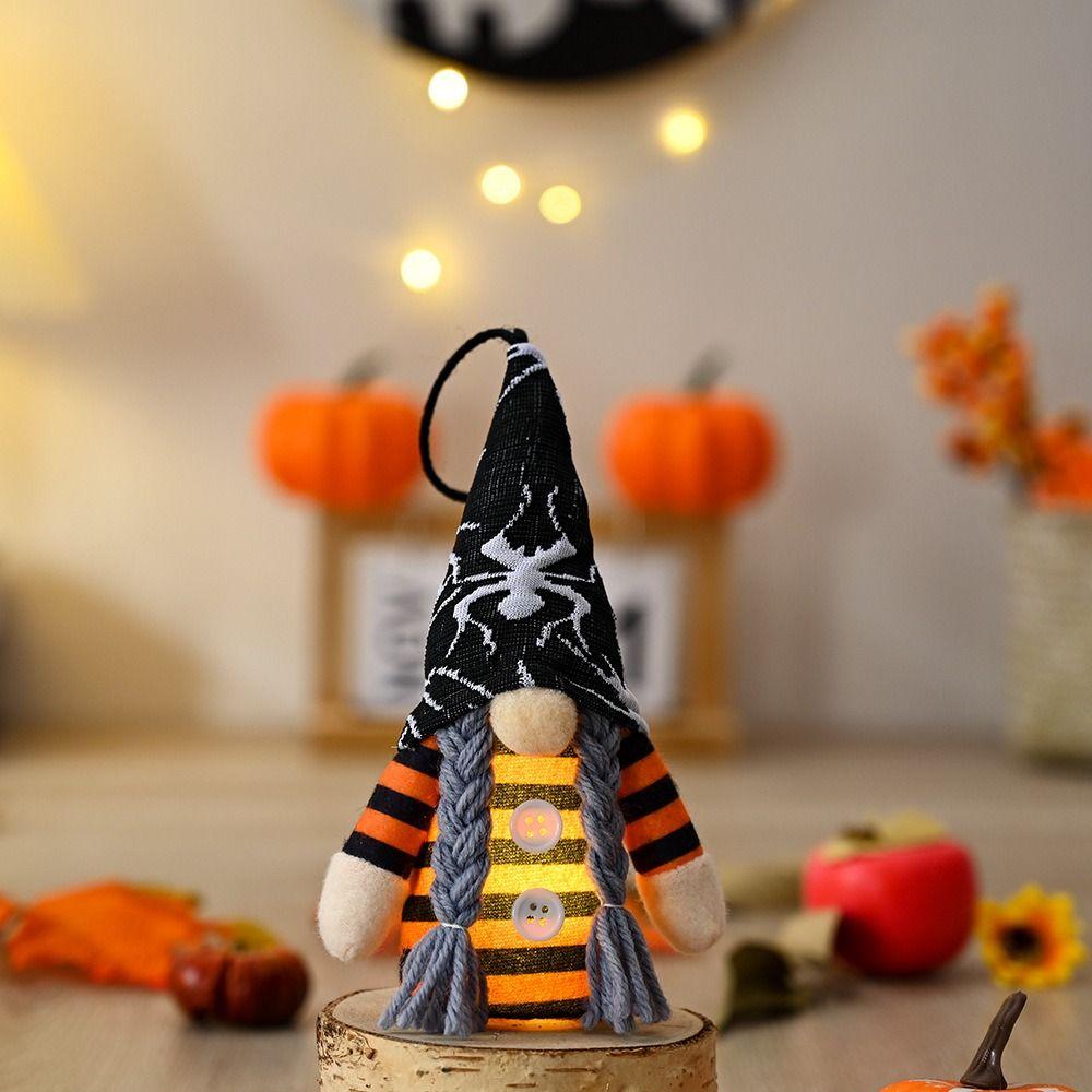 2pcs With Light Dwarf Small Pendant Hanging Faceless Doll Halloween Decoration Pendant Gifts