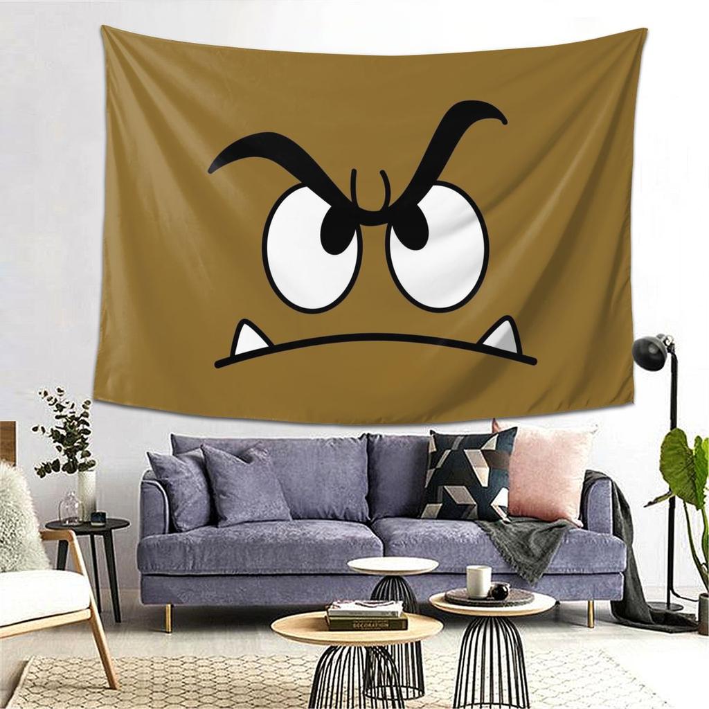 Goomba Face Tapestry Decoration Art Aesthetic Tapestries for Living Room Bedroom Home Wall Cloth Wall Hanging